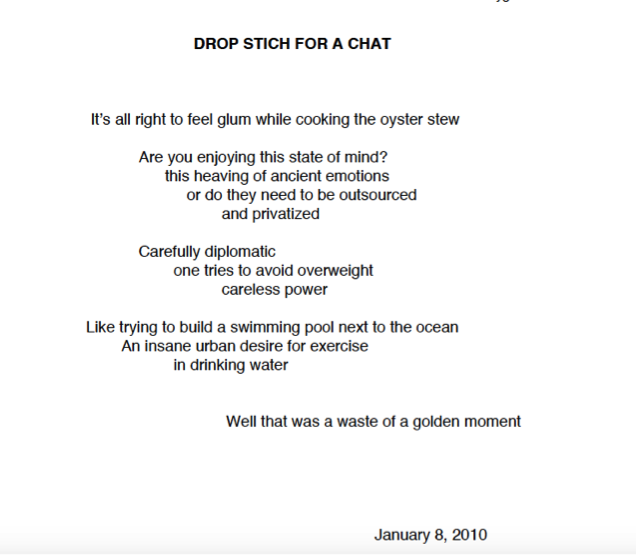 A Poem: Drop Stitch
