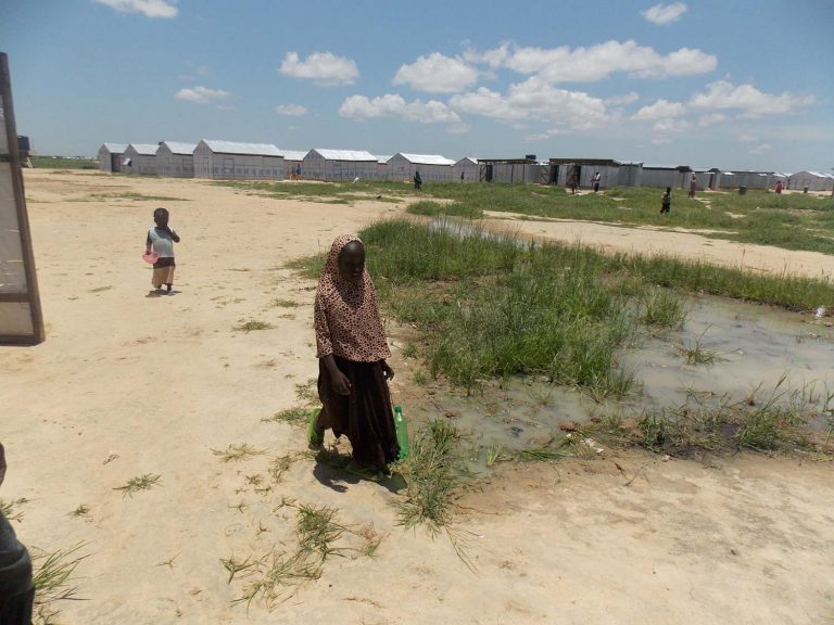 Children wandering the Bakassi Camp in Maiduguri