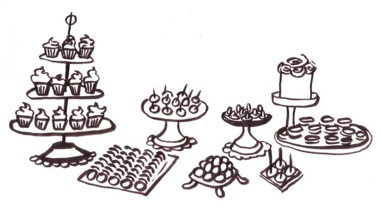 A mound of sweets, drawn by Teva Harrison