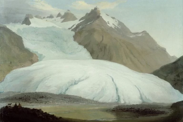 Painting by Caspar Wolf of the Rhône Glacier